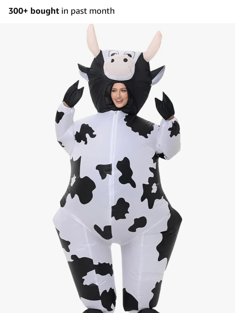 Inflatable Cow Kids Costume - Black & White